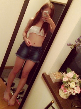 「プール」｜松井美優さん（レディース・160cm・10代）の夏コーディネート