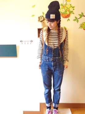 「アイテム（オールインワン・サロペット）」を使った、chimochiiさん（レディース・152cm・20代）の冬コーディネート