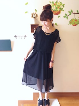 「PLAIN CLOTHING（プレーンクロージング）のアイテム（サンダル）」を使った、chimochiiさん（レディース・152cm）の夏コーディネート