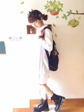 「アイテム（シャツワンピース）」を使った、chimochiiさん（レディース・152cm・20代）の夏コーディネート