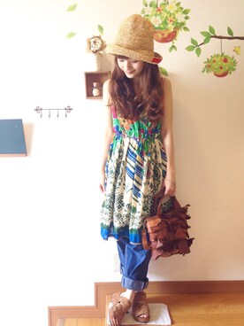 「RCWB（アールシーダブリュービー）のアイテム（パンツ）」を使った、chimochiiさん（レディース・152cm）の夏コーディネート