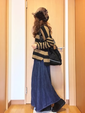 「Khaju（カージュ）のアイテム（キャップ）」を使った、chimochiiさん（レディース・152cm）の秋コーディネート