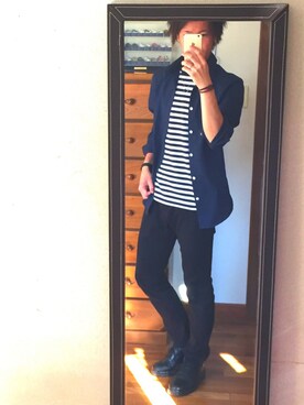 「Dr. Martens（ドクターマーチン）のDr.Martens (ドクターマーチン)/1461 3EYE GIBSON SHOES（その他シューズ）」を使った、あしゅんさん（メンズ・172cm）の春コーディネート