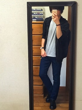 「Dr. Martens（ドクターマーチン）のDr.Martens (ドクターマーチン)/1461 3EYE GIBSON SHOES（その他シューズ）」を使った、あしゅんさん（メンズ・172cm）の春コーディネート