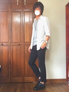 「Dr. Martens（ドクターマーチン）のDr.Martens (ドクターマーチン)/1461 3EYE GIBSON SHOES（その他シューズ）」を使った、あしゅんさん（メンズ・172cm）の春コーディネート