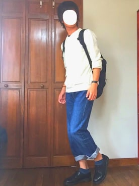 「Dr. Martens（ドクターマーチン）のDr.Martens (ドクターマーチン)/1461 3EYE GIBSON SHOES（その他シューズ）」を使った、あしゅんさん（メンズ・172cm）の夏コーディネート