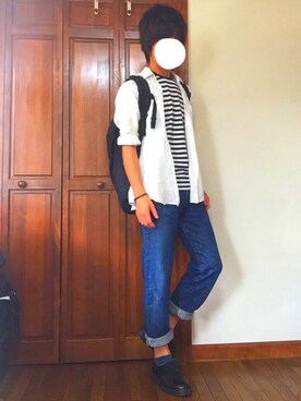 「Dr. Martens（ドクターマーチン）のDr.Martens (ドクターマーチン)/1461 3EYE GIBSON SHOES（その他シューズ）」を使った、あしゅんさん（メンズ・172cm）の夏コーディネート