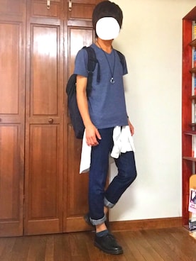 「Dr. Martens（ドクターマーチン）のDr.Martens (ドクターマーチン)/1461 3EYE GIBSON SHOES（その他シューズ）」を使った、あしゅんさん（メンズ・172cm）の夏コーディネート