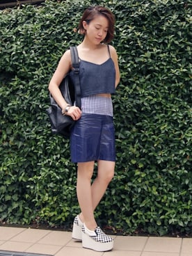 「grapevine by k3（グレープバインバイケースリー）のアイテム（スカート）」を使った、HIROKO SEKIさん（レディース・153cm）の夏コーディネート