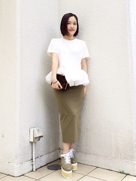 「grapevine by k3（グレープバインバイケースリー）のアイテム（バッグ）」を使った、HIROKO SEKIさん（レディース・153cm）の春コーディネート