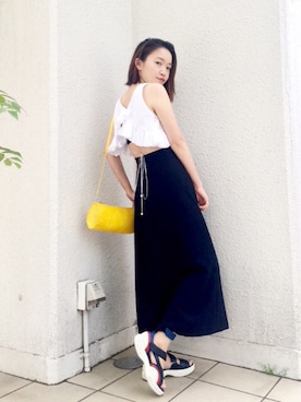 「grapevine by k3（グレープバインバイケースリー）のアイテム（バッグ）」を使った、HIROKO SEKIさん（レディース・153cm）の春コーディネート