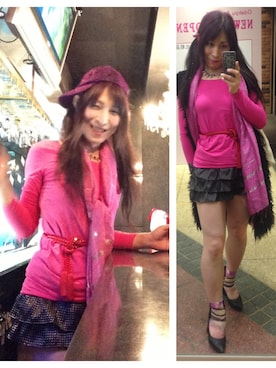 「アイテム（ストール/ショール）」を使った、冬野二葉さん（メンズ・168cm）の春コーディネート