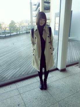 「UNIQLO（ユニクロ）のアイテム（トレンチコート、ベージュ系）」を使った、ａｙｕｍｉさん（レディース・161cm）の冬コーディネート