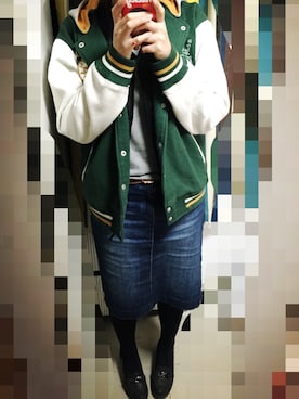 「CONVERSE（コンバース）のアイテム（スタジャン）」を使った、Tinaさん（レディース・168cm）の春コーディネート