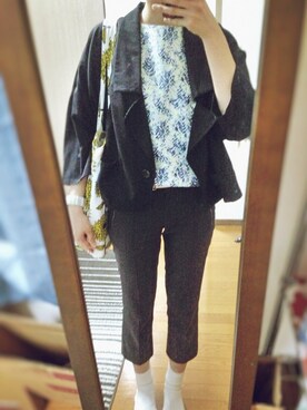 「STRAWBERRY-FIELDS（ストロベリーフィールズ）のアイテム（パンツ）」を使った、ニャンさん（レディース・164cm）の春コーディネート