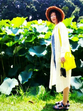 「ロングシャツ」｜「アイテム（サロペット/オーバーオール）」を使った、🌺はまゆう。さん（レディース・160cm）の夏コーディネート