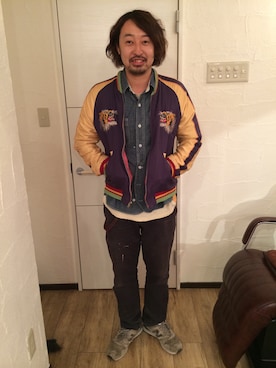 「東洋エンタープライズ（トーヨーエンタープライズ）のアイテム（テーラードジャケット）」を使った、藤島  裕幸さん（メンズ・175cm）の春コーディネート