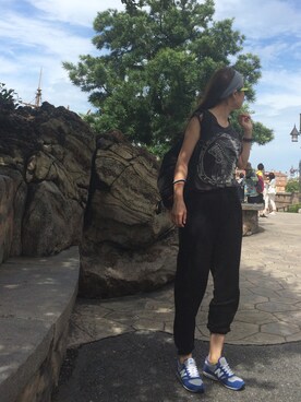 「NEW BALANCE（ニューバランス）のアイテム（スニーカー、ブルー系）」を使った、kiki12さん（レディース・168cm）の夏コーディネート