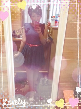 「dazzlin（ダズリン）の袖フリルレースOP（ワンピース、ブルー系）」を使った、ともこさん（レディース・154cm）の夏コーディネート