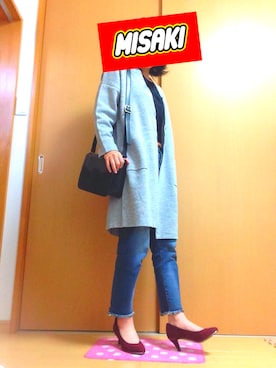 「Honeys（ハニーズ）のアイテム（ポロシャツ）」を使った、miさん（レディース・155cm）の秋コーディネート