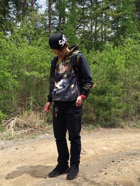 「#supreme」｜「アイテム（帽子）」を使った、4_2さん（メンズ・174cm）の春コーディネート