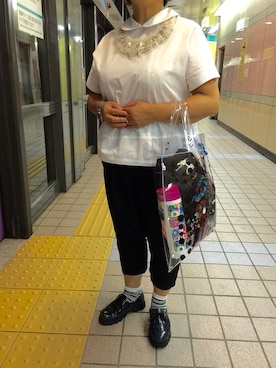 「tricot COMME des GARCONS（トリココムデギャルソン）のアイテム（アクセサリー）」を使った、まゆさん（レディース・152cm）の秋コーディネート