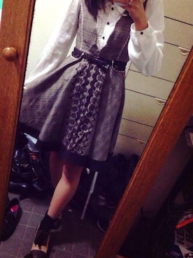 「axes femme（アクシーズファム）のアイテム（ブーティ）」を使った、希望さん（レディース・161cm）の冬コーディネート