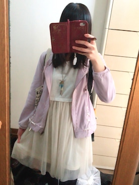 「axes femme（アクシーズファム）のアイテム（パーカー）」を使った、希望さん（レディース・161cm）の春コーディネート