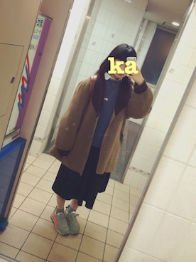 「PUMA」｜「アイテム（チェスターコート）」を使った、かもねぎさん（レディース・154cm）の冬コーディネート