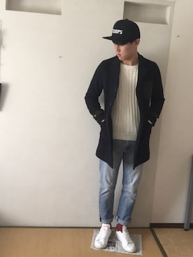 「SEVENDAYS=SUNDAY（セブンデイズサンデイ）のアイテム（トレンチコート）」を使った、そうさん（メンズ・180cm）の秋コーディネート