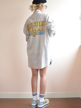 「MSGM（エムエスジーエム）のアイテム（スニーカー）」を使った、makikoさん（レディース・150cm）の夏コーディネート