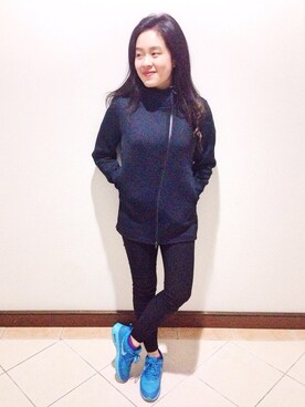 「NIKE SPORTSWEAR（ナイキスポーツウェアー）のアイテム（ジャケット/アウター）」を使った、陳德德さん（レディース・151cm）の冬コーディネート