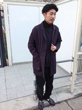 チェスターコートを使った グレーアウター のメンズ人気ファッションコーディネート Wear