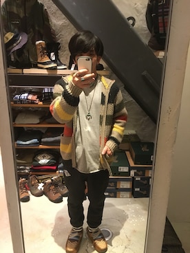 「ニットカーディガン」｜nkm420さん（メンズ・160cm・20代）の秋コーディネート