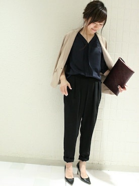 「TIENS ecoute（ティアンエクート）のアイテム（テーラードジャケット）」を使った、maiさん（レディース・158cm）の春コーディネート