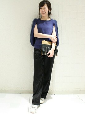 「TIENS ecoute（ティアンエクート）のアイテム（ニット/セーター）」を使った、maiさん（レディース・158cm）の春コーディネート