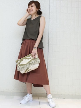 「TIENS ecoute（ティアンエクート）のアイテム」を使った、maiさん（レディース・158cm）の夏コーディネート