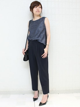 「TIENS ecoute（ティアンエクート）のアイテム（その他パンツ）」を使った、maiさん（レディース・158cm）の夏コーディネート