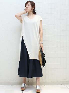 「TIENS ecoute（ティアンエクート）のアイテム」を使った、maiさん（レディース・158cm）の夏コーディネート