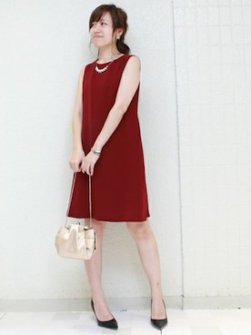 「結婚式」｜「アイテム（ワンピース）」を使った、maiさん（レディース・158cm）の夏コーディネート