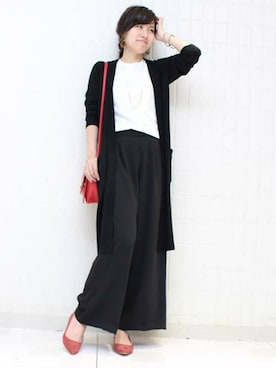 「ロングカーディガン」｜maiさん（レディース・158cm）の秋コーディネート