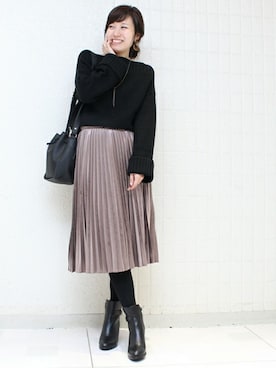 「TIENS ecoute（ティアンエクート）のアイテム（ショルダーバッグ）」を使った、maiさん（レディース・158cm）の秋コーディネート