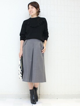 「TIENS ecoute（ティアンエクート）のアイテム（ニット/セーター）」を使った、maiさん（レディース・158cm）の冬コーディネート