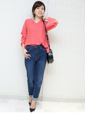 「TIENS ecoute（ティアンエクート）のアイテム（ニット/セーター）」を使った、maiさん（レディース・158cm）の冬コーディネート