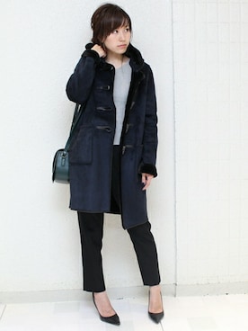 「ムートンコート」｜maiさん（レディース・158cm）の冬コーディネート