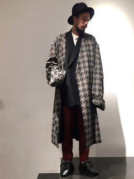 「bukht（ブフト）のアイテム（スラックス）」を使った、河内 啓幸 さん（メンズ・174cm）の秋コーディネート