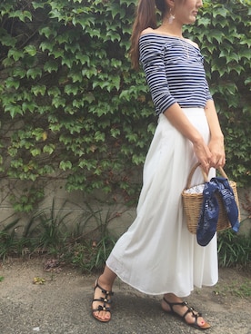 「MARC JACOBS（マークジェイコブス）のアイテム（シューズ）」を使った、honey.さん（レディース・168cm）の夏コーディネート