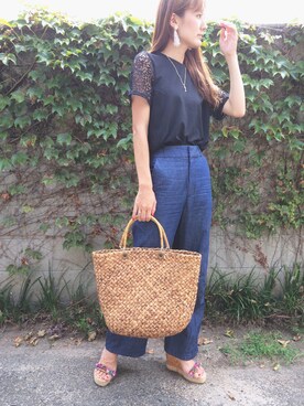 「ras（ラス）のアイテム（シューズ）」を使った、honey.さん（レディース・168cm）の夏コーディネート