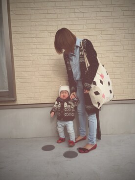 「babyGAP（babyGAP）のアイテム（シューズ）」を使った、Ikue.uさん（キッズ・90cm）の冬コーディネート