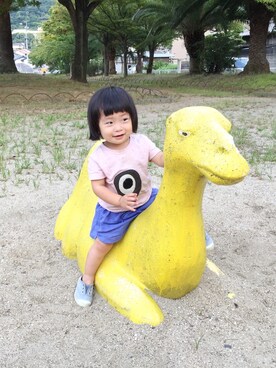 「Cienta（シエンタ）のアイテム（モカシン/デッキシューズ）」を使った、mimo  mitoさん（キッズ・90cm）の夏コーディネート